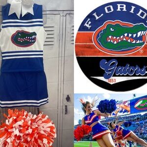 Florida Gators Cheerleader uniform with Pom Poms